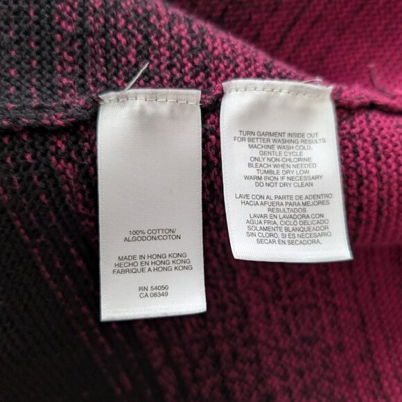 JONES&CO Pink/Black Gradient Sweater 100% Cotton Toggle Closure Women's Size L - Picture 6 of 10